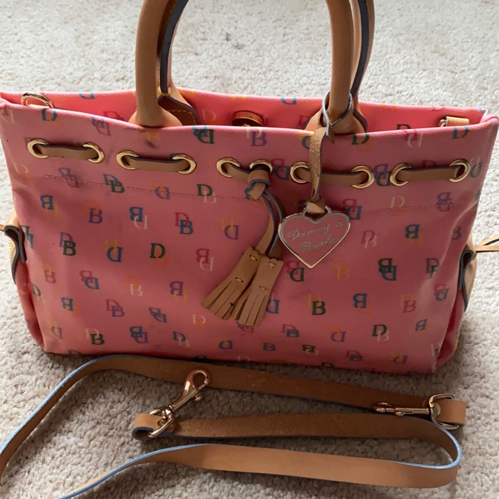 Dooney and Burke bubblegum pink logo purse